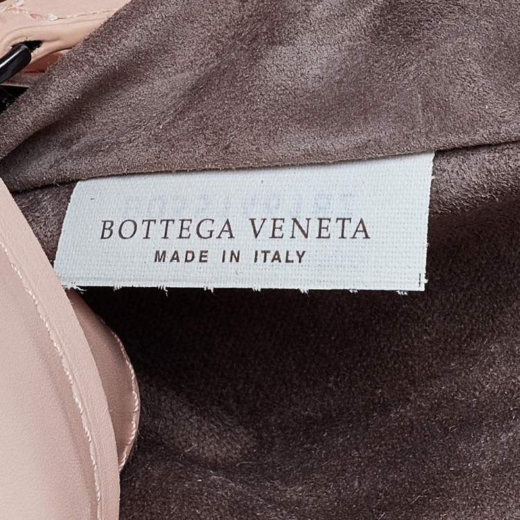 Pre Owned Bottega Veneta Pink Intrecciato Leather Medium Roma Tote