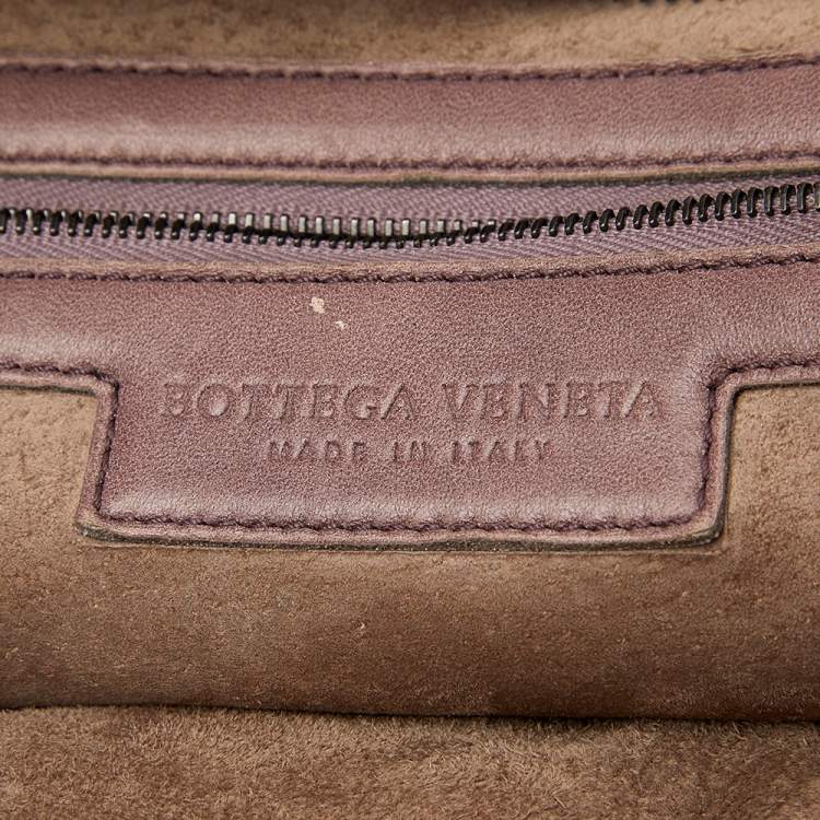 Pre Owned Bottega Veneta Brown Leather Grommet Boston Bag