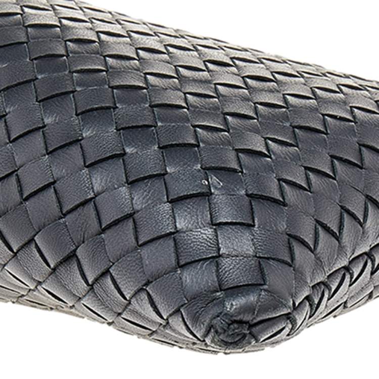 Pre Owned Bottega Veneta Black Intrecciato Leather Clutch