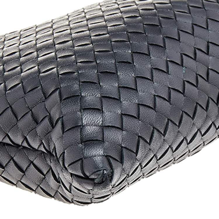 Pre Owned Bottega Veneta Black Intrecciato Leather Clutch