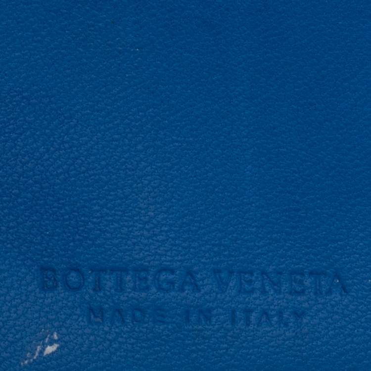 Pre Owned Bottega Veneta Blue Intrecciato Leather Continental Wallet