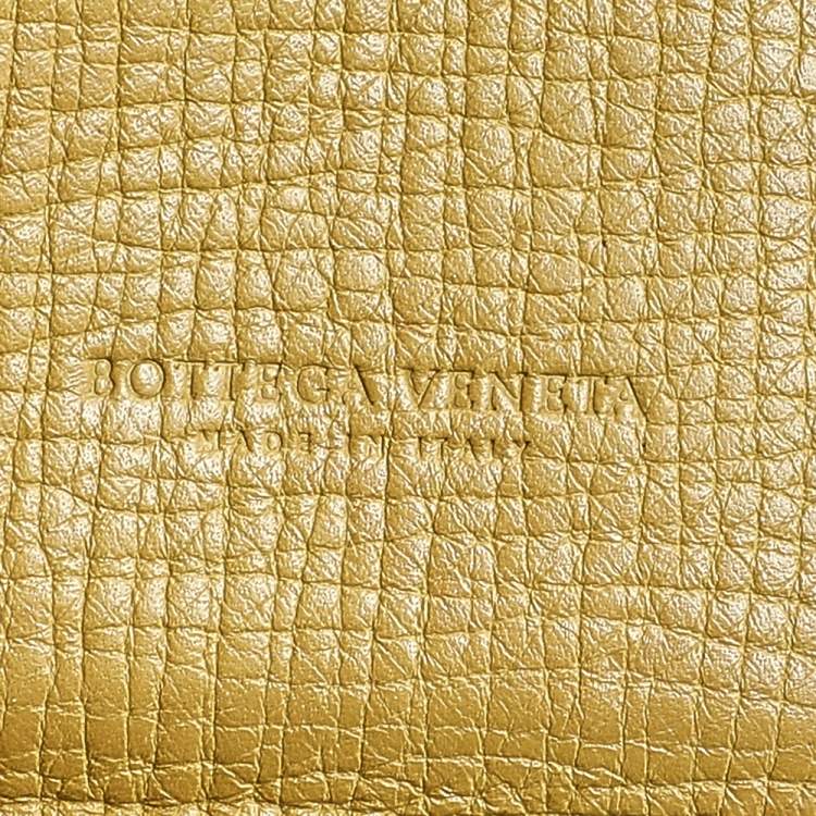 Pre Owned Bottega Veneta Mustard Leather Decorative Clasp Wallet