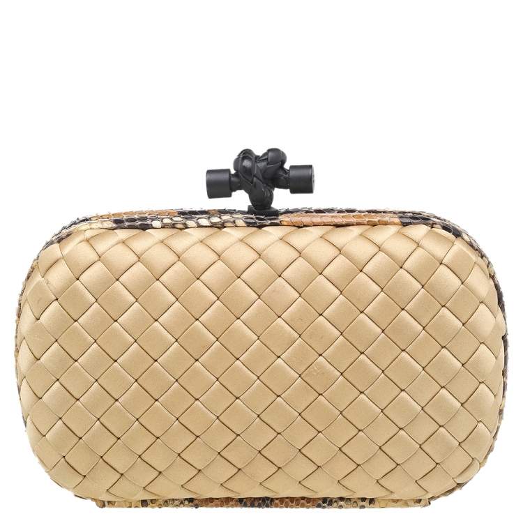 Bottega veneta intrecciato discount satin knot clutch