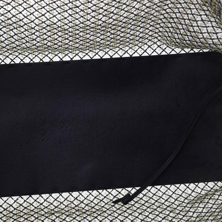 Pre Owned Bottega Veneta Light Olive/Black Intrecciato PVC And Leather Limited Edition Cabat Tote