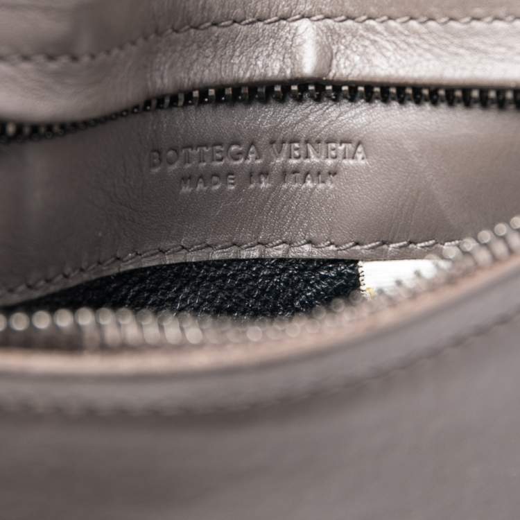 Pre Owned Bottega Veneta Grey Intrecciato Leather Card Holder 8CC