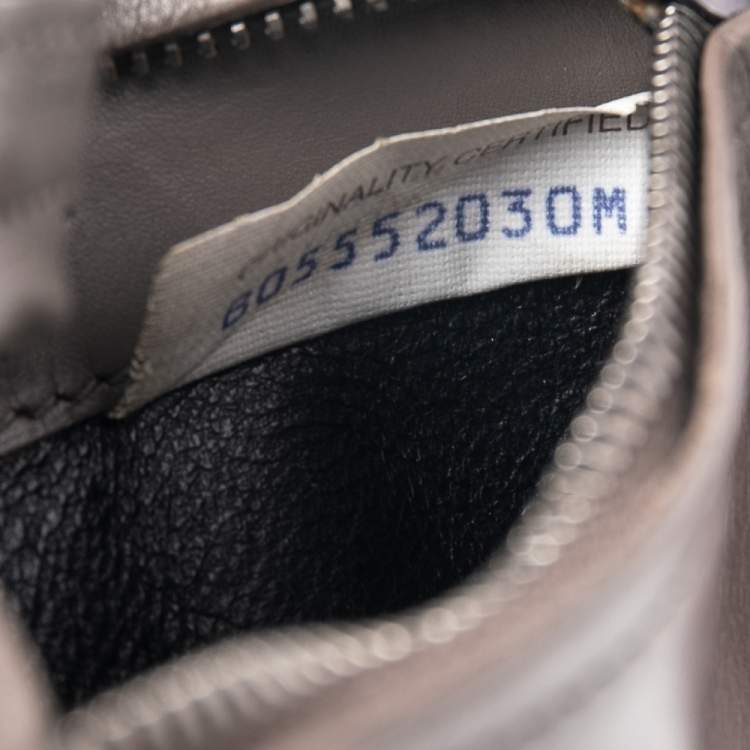 Pre Owned Bottega Veneta Grey Intrecciato Leather Card Holder 8CC