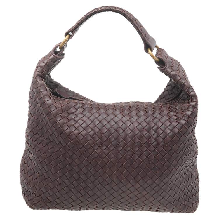 Pre Owned Bottega Veneta Brown Intrecciato Leather Medium New Ball Hobo 