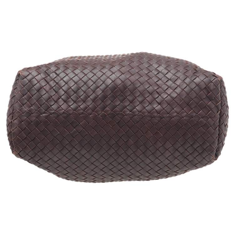 Pre Owned Bottega Veneta Brown Intrecciato Leather Medium New Ball Hobo 