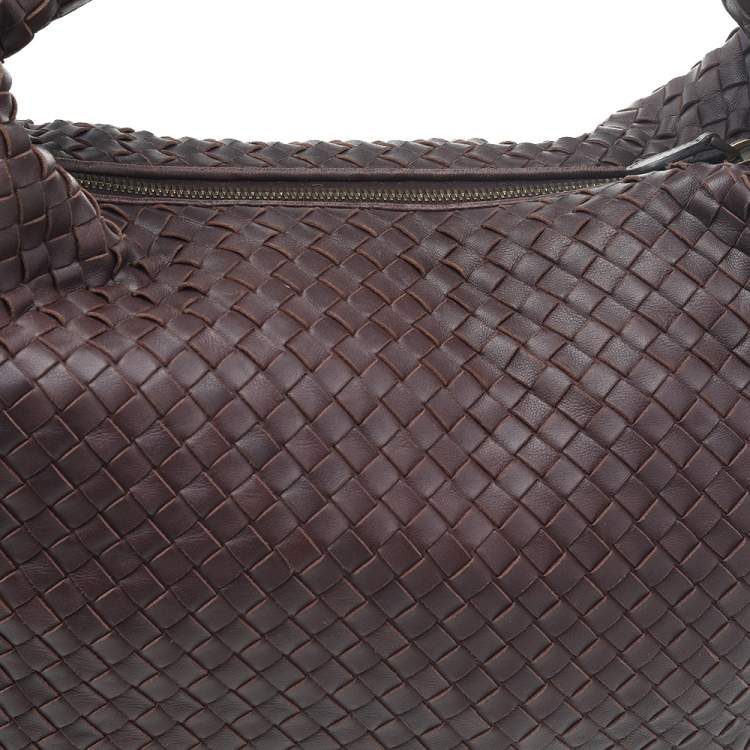 Pre Owned Bottega Veneta Brown Intrecciato Leather Medium New Ball Hobo 
