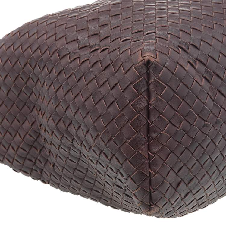 Pre Owned Bottega Veneta Brown Intrecciato Leather Medium New Ball Hobo 