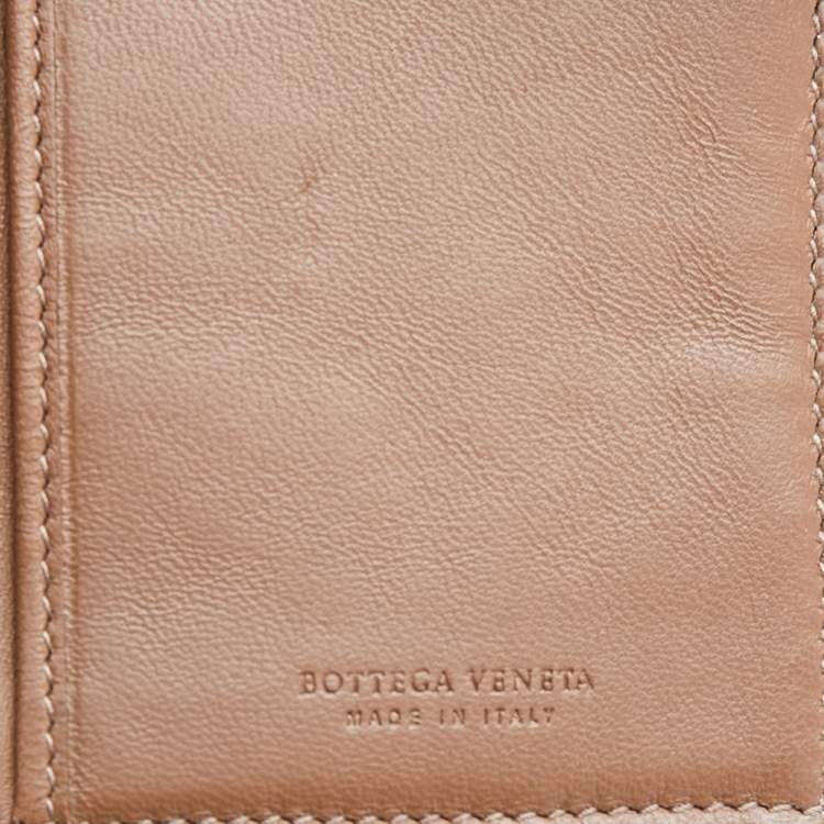 Pre Owned Bottega Veneta Brown Intrecciato Leather Wallet