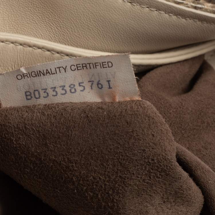 Pre Owned Bottega Veneta Beige Snakeskin Olimpia Shoulder Bag