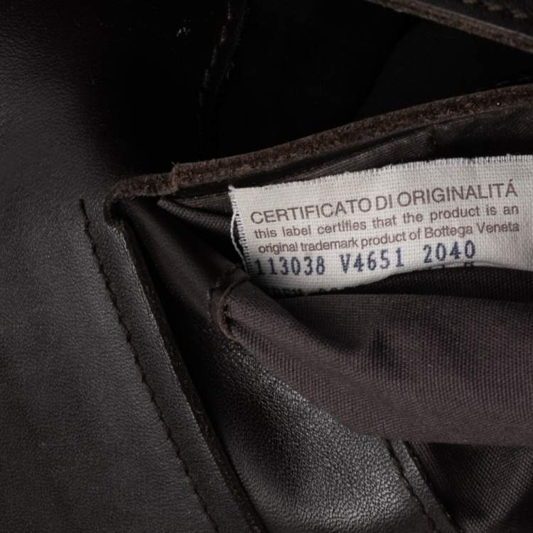 Pre Owned Bottega Veneta Brown Leather Intrecciato Messenger Bag