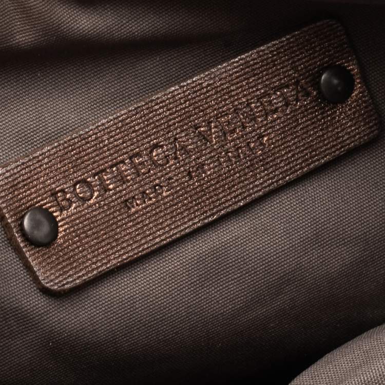 Pre Owned Bottega Veneta Metallic Bronze Intrecciato Leather Shoulder Bag