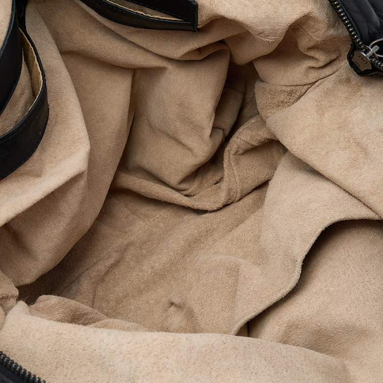 Pre Owned Bottega Veneta Black Lambskin Leather Satchel
