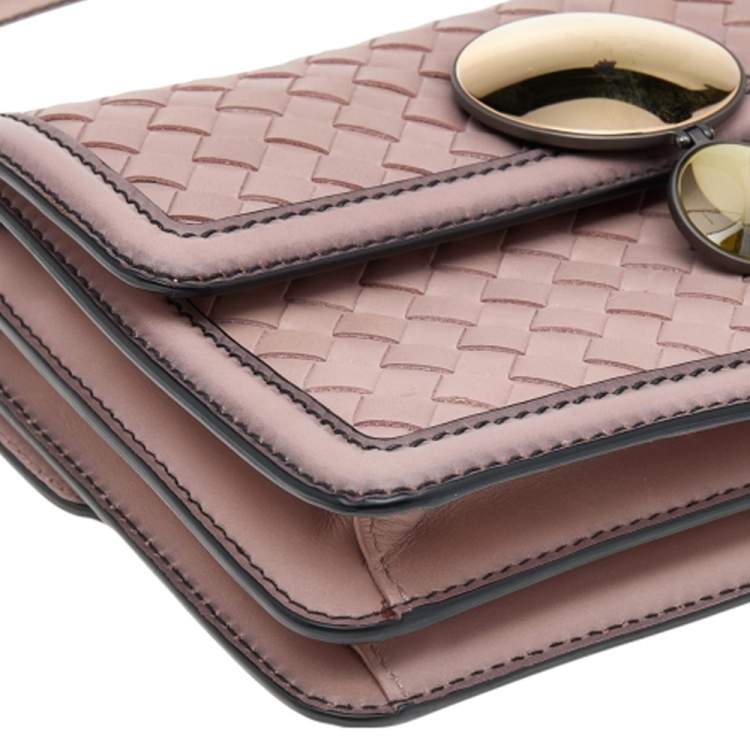 Pre Owned Bottega Veneta Pink Intrecciato Leather Sphere Top Handle Bag