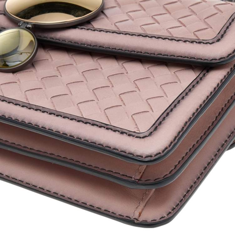Pre Owned Bottega Veneta Pink Intrecciato Leather Sphere Top Handle Bag