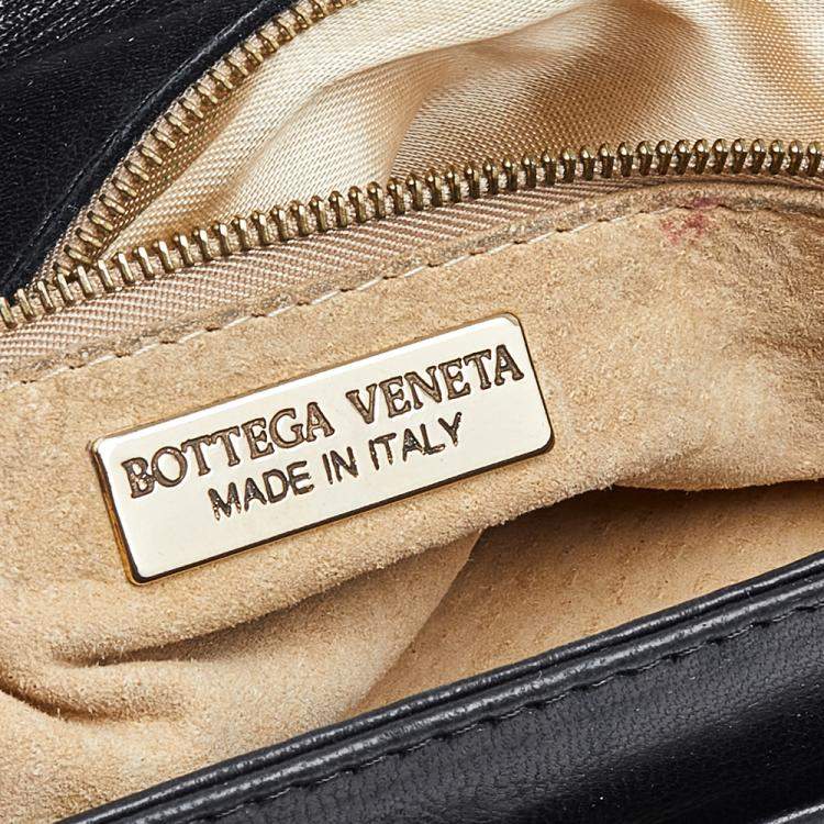 Pre Owned Bottega Veneta Navy Blue Intrecciato Leather Shoulder Bag