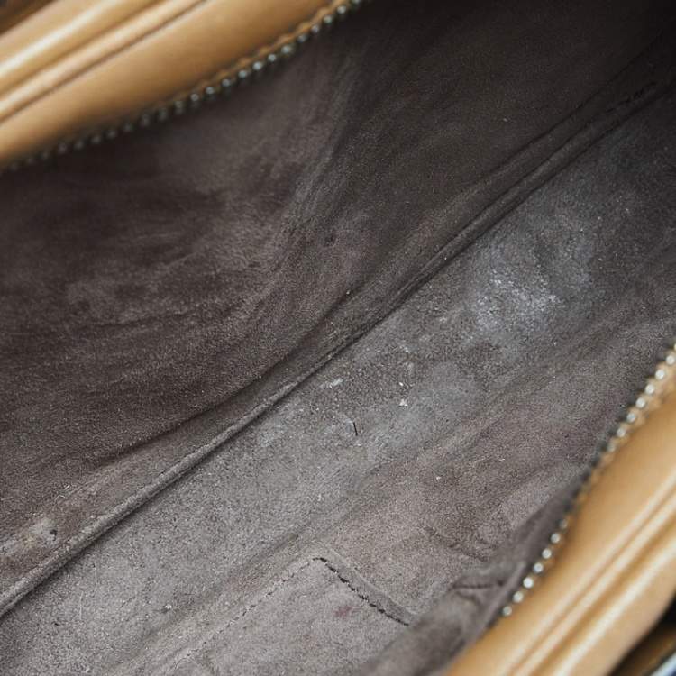 Pre Owned Bottega Veneta Beige Intrecciato Leather Camera Bag