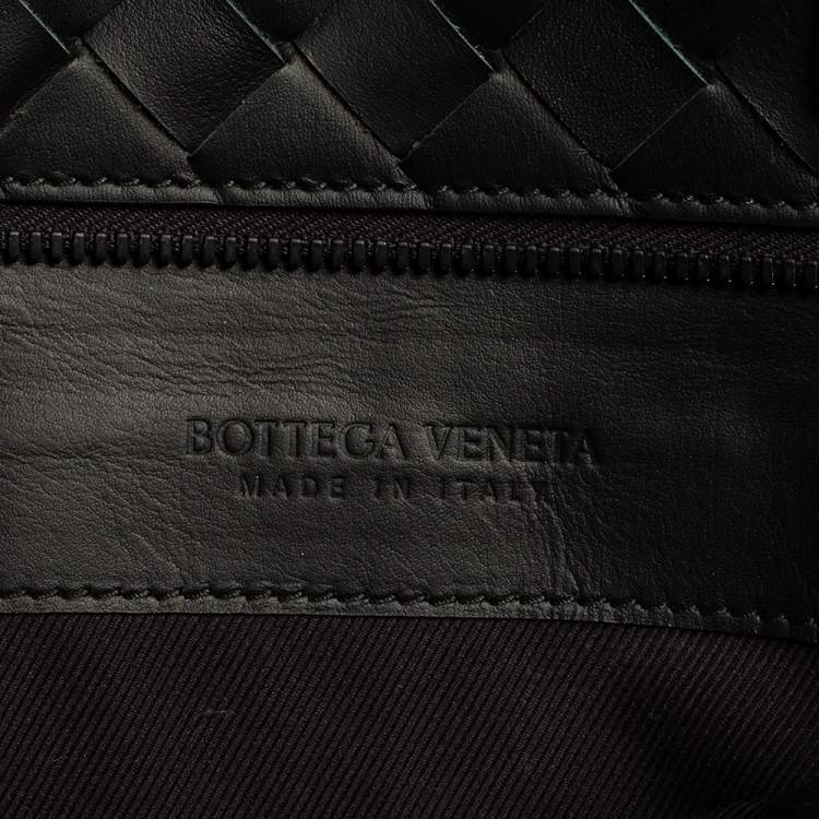 Pre Owned Bottega Veneta Black Intrecciato Leather Front Pocket Briefcase