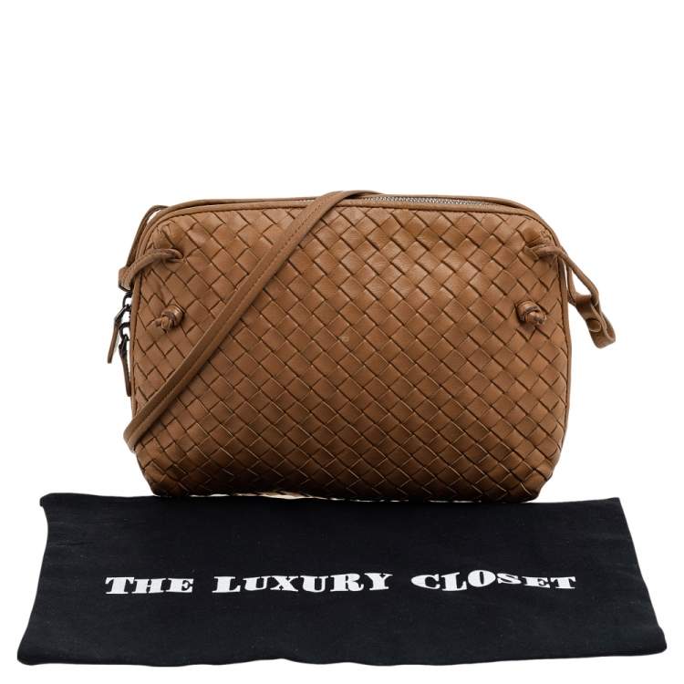 Pre Owned Bottega Veneta Light Brown Intrecciato Leather Shoulder Bag