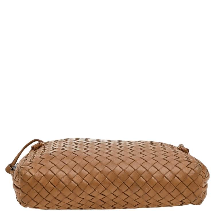 Pre Owned Bottega Veneta Light Brown Intrecciato Leather Shoulder Bag