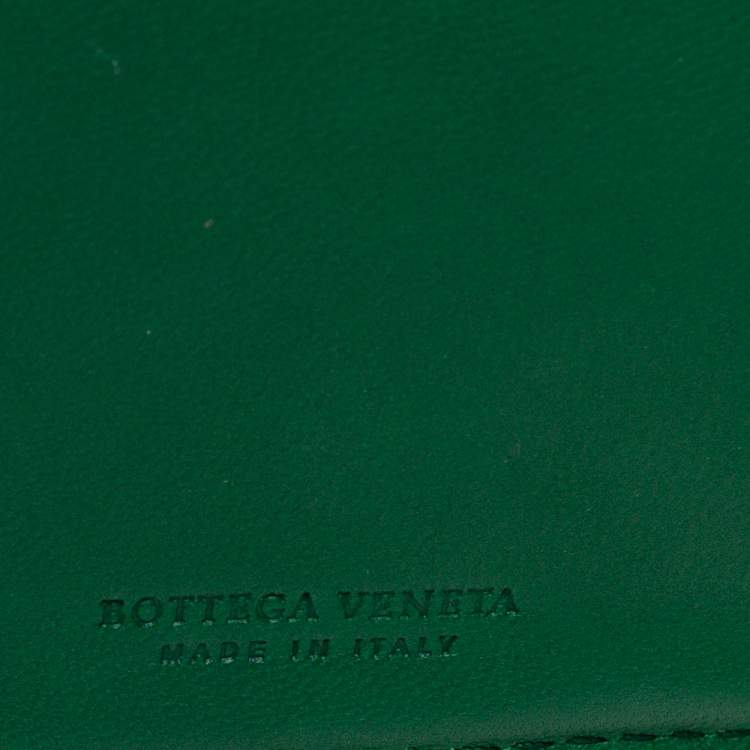 Pre Owned Bottega Veneta Green Intrecciato Leather Continental Wallet