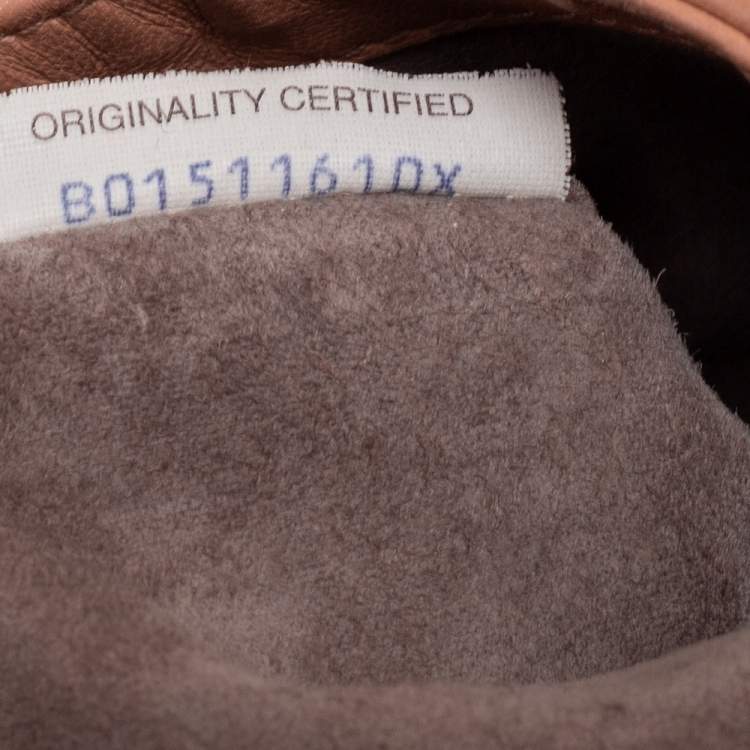 Pre Owned Bottega Veneta Beige Intrecciato Leather Turnlock Pouch