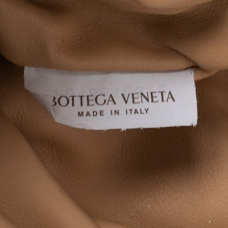 Pre Owned Bottega Veneta Almond Beige Leather The Belt Chain Pouch