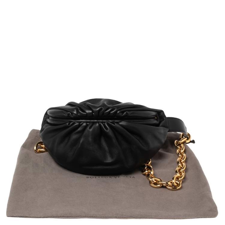 Pre Owned Bottega Veneta Black Leather The Belt Chain Pouch