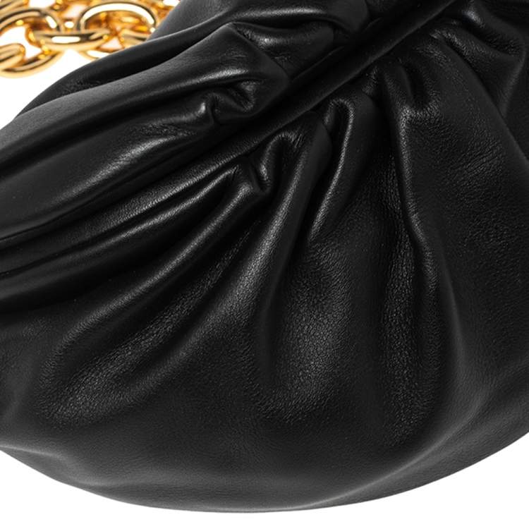 Pre Owned Bottega Veneta Black Leather The Belt Chain Pouch