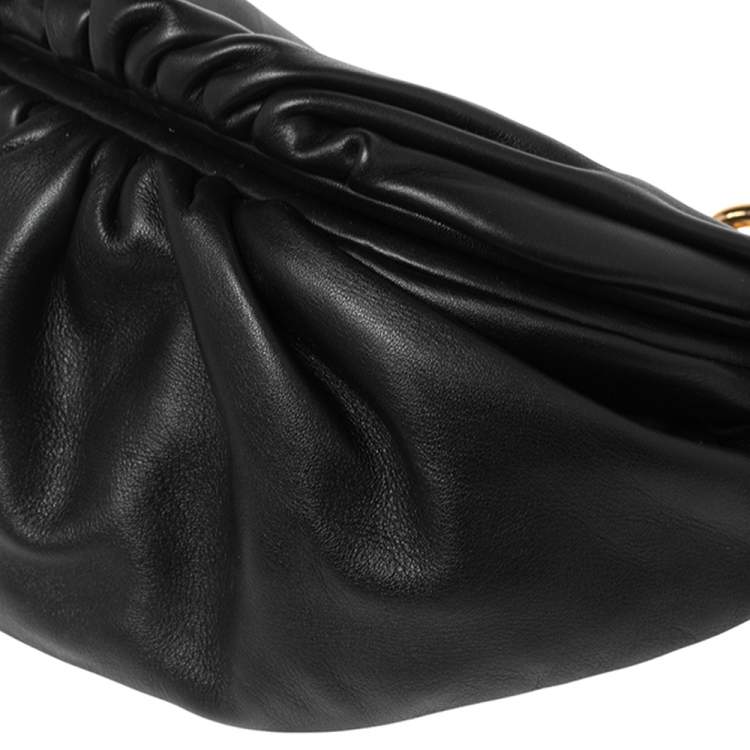 Pre Owned Bottega Veneta Black Leather The Belt Chain Pouch