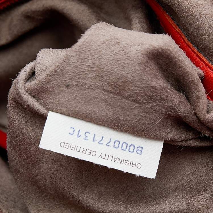 Pre Owned Bottega Veneta Orange Intrecciato Leather Medium Veneta Hobo