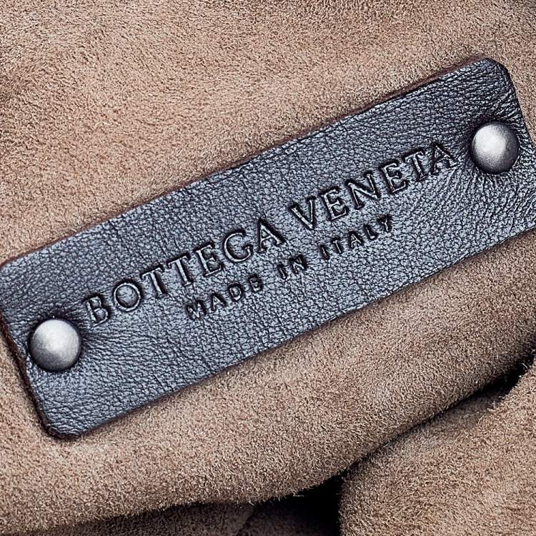 Pre Owned Bottega Veneta Dark Brown Intrecciato Leather Shoulder Bag