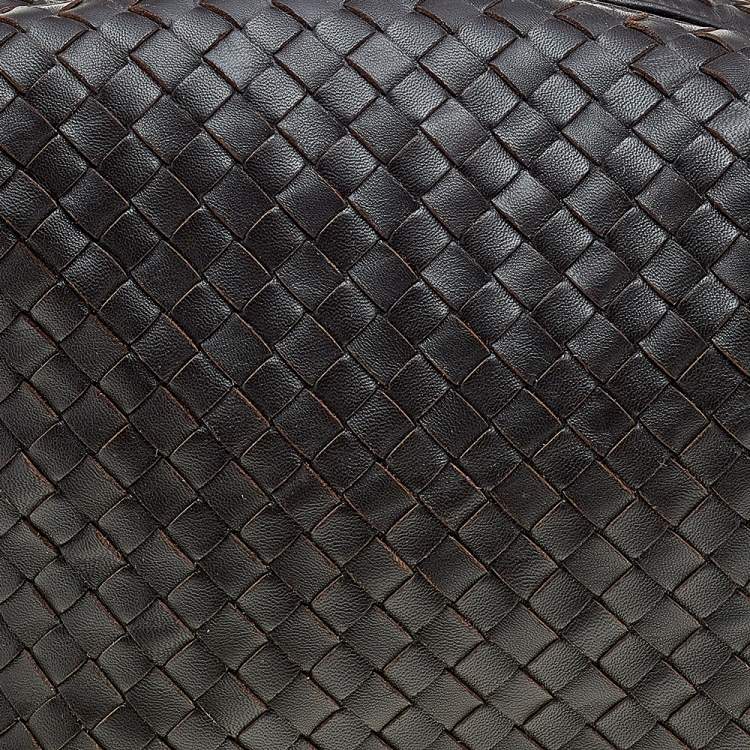 Pre Owned Bottega Veneta Dark Brown Intrecciato Leather Shoulder Bag