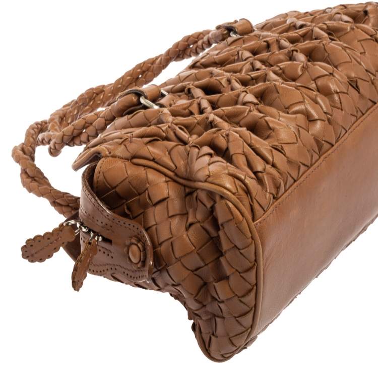 مملوكة مسبقًا Bottega Veneta Brown Intrecciato Leather Braided Handle Satchel