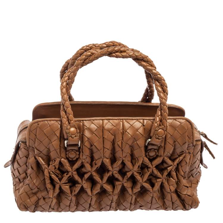 مملوكة مسبقًا Bottega Veneta Brown Intrecciato Leather Braided Handle Satchel