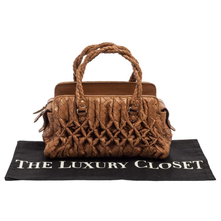 مملوكة مسبقًا Bottega Veneta Brown Intrecciato Leather Braided Handle Satchel