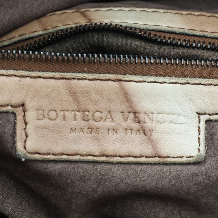 Pre Owned Bottega Veneta Two Tone Intrecciato Leather Satchel