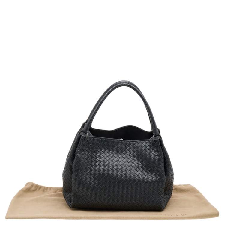 Pre Owned Bottega Veneta Black Intrecciato Leather Tote