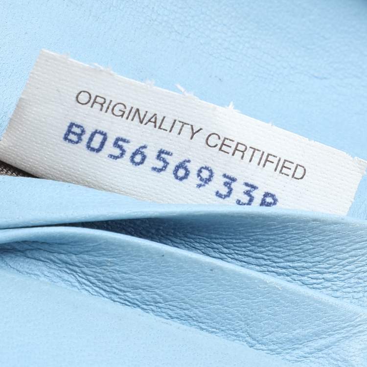 Pre Owned Bottega Veneta Light Blue Intrecciato Leather Wallet