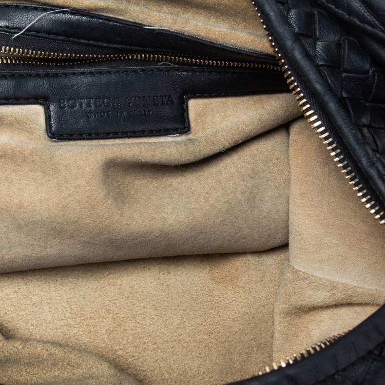 Pre Owned Bottega Veneta Black Intrecciato Leather Hobo