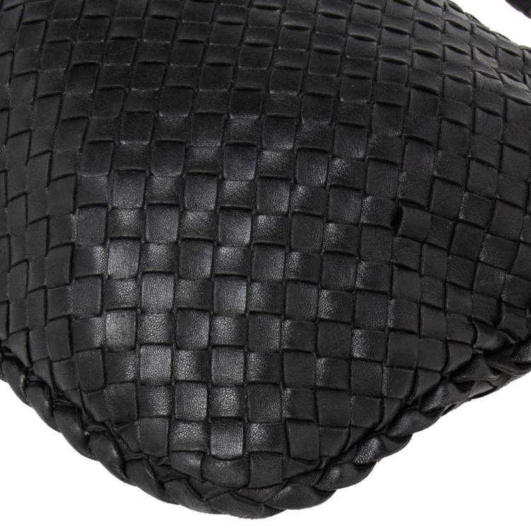 Pre Owned Bottega Veneta Black Intrecciato Leather Hobo