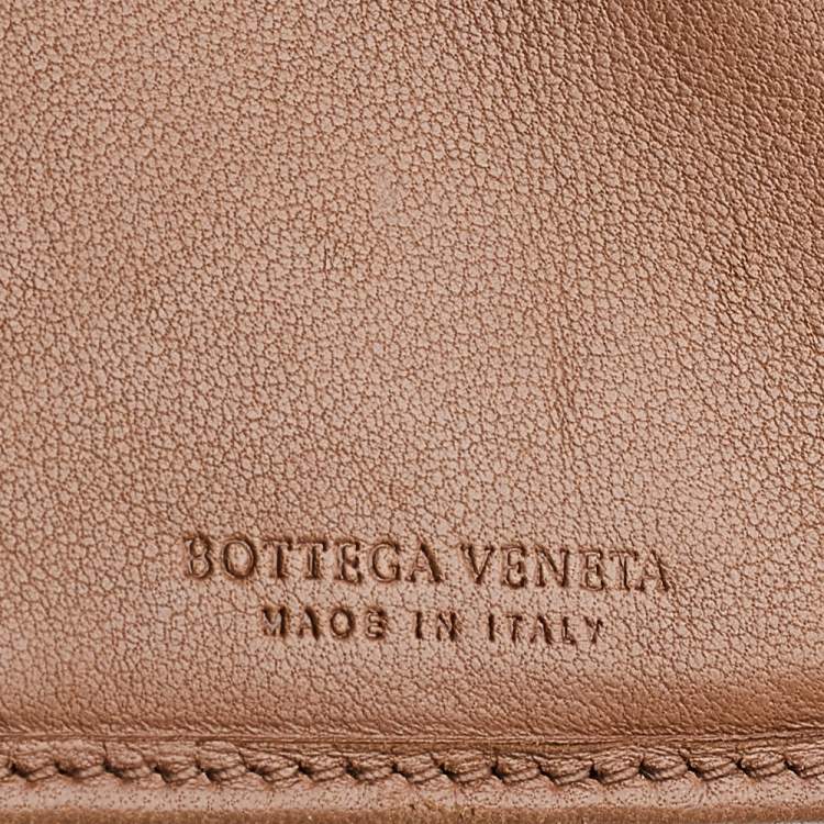 Pre Owned Bottega Veneta Multicolor Intrecciato Leather And Velvet Trifold Wallet