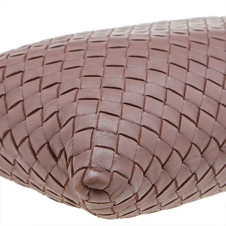 Pre Owned Bottega Veneta French Beige Intrecciato Leather Zip Pouch