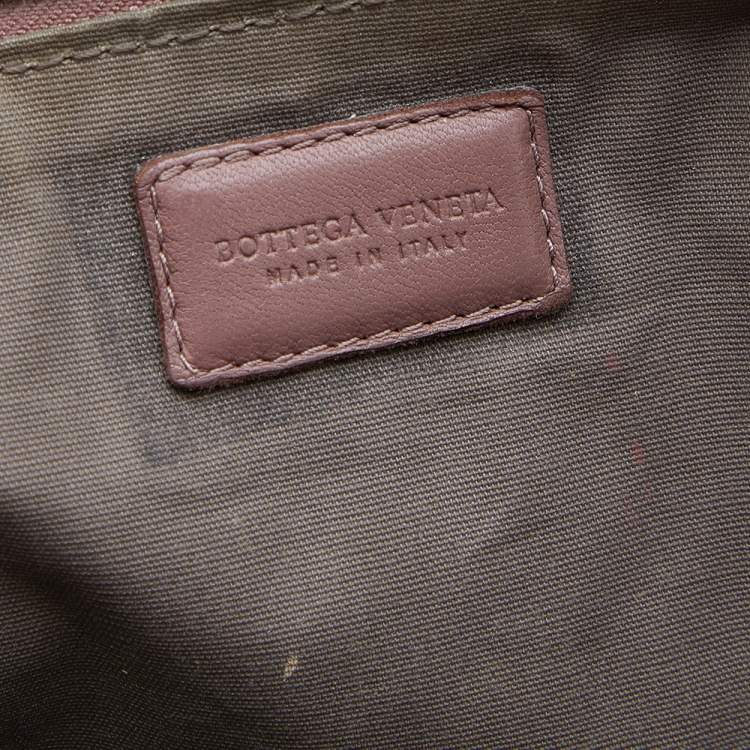 Pre Owned Bottega Veneta French Beige Intrecciato Leather Zip Pouch