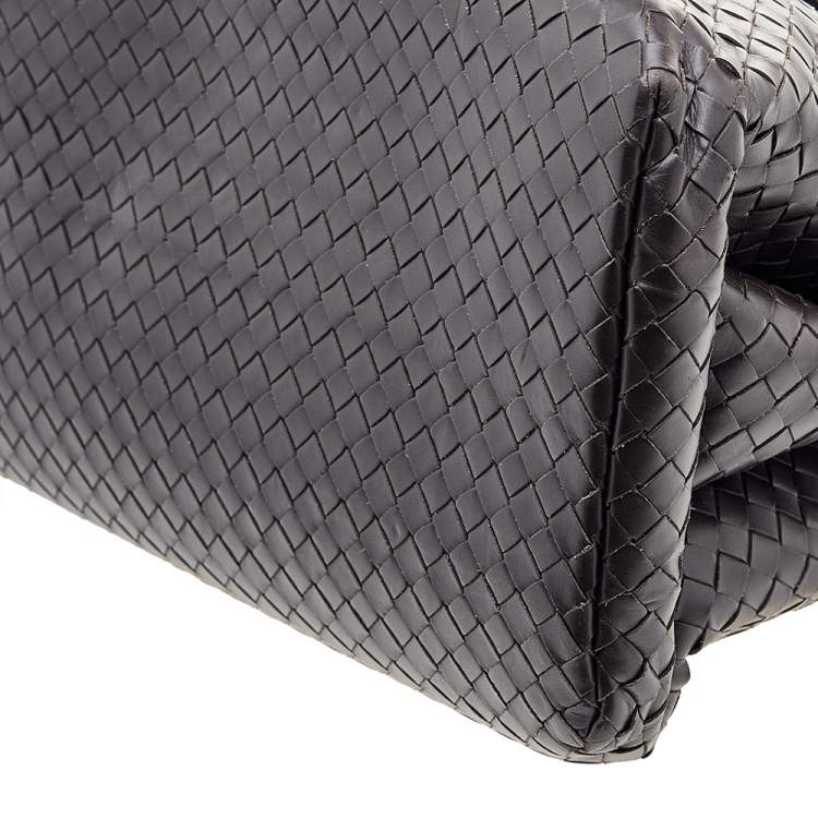 Pre Owned Bottega Veneta Dark Brown Intrecciato Leather Medium Roma Tote