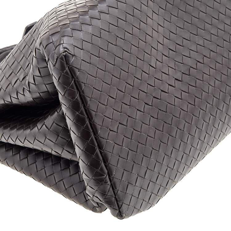 Pre Owned Bottega Veneta Dark Brown Intrecciato Leather Medium Roma Tote