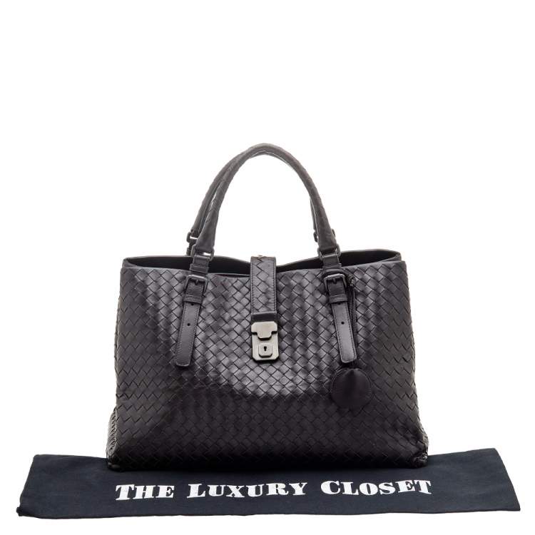 Pre Owned Bottega Veneta Dark Brown Intrecciato Leather Medium Roma Tote