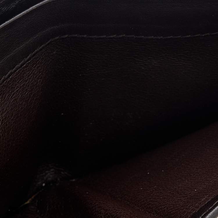 Pre Owned Bottega Veneta Dark Brown Intrecciato Leather Bifold Wallet